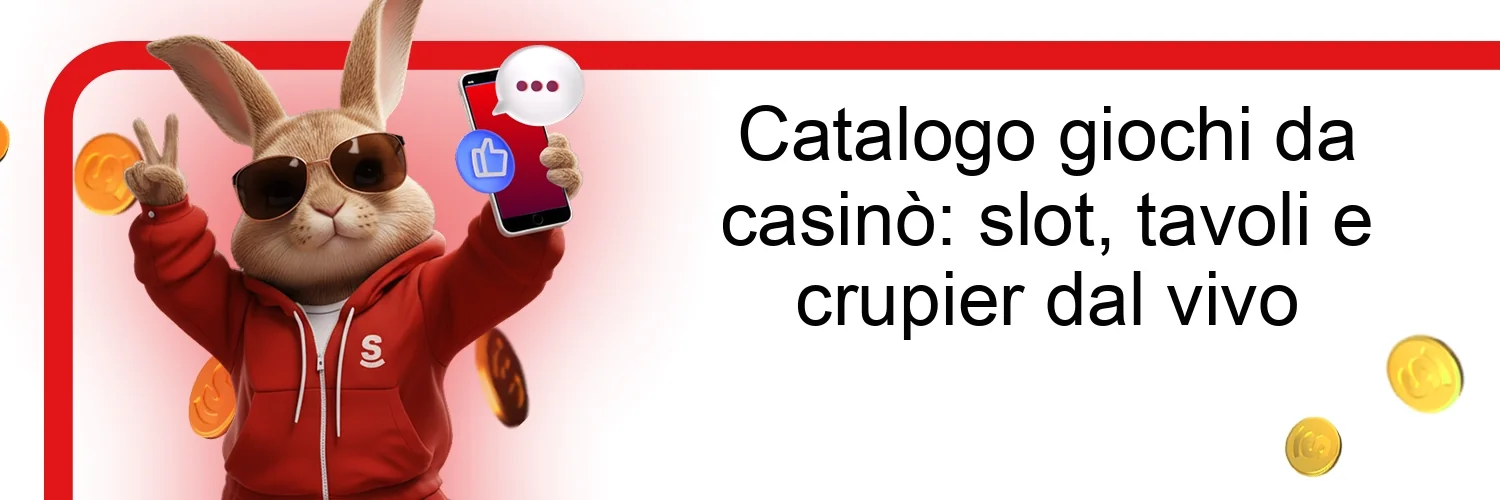 Catalogo giochi da casinò: slot, tavoli e crupier dal vivo